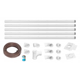 Installation Kit for Central Vacuum - 1 Inlet - 25' (7.6 m) Piping - with Accessories