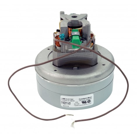 Thru-Flow Vacuum Motor - 5.7" dia - 2 Fans - 120 V - 8.3 A - 245 Airwatts - 93.7"  Water Lift - 95 CFM - Lamb / Ametek  116311-01 (B)