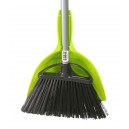 Combo - Angle Broom - 10" (25,4 cm) Cleaning Path - 48" (122 cm) Metal Handle - Black - 9" (22.9 cm) Dust Pan - Snap On - Lime