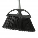 Angle Broom - 12" (30,5 cm) Cleaning Path - 48" (122 cm) Metal Handle - Grey