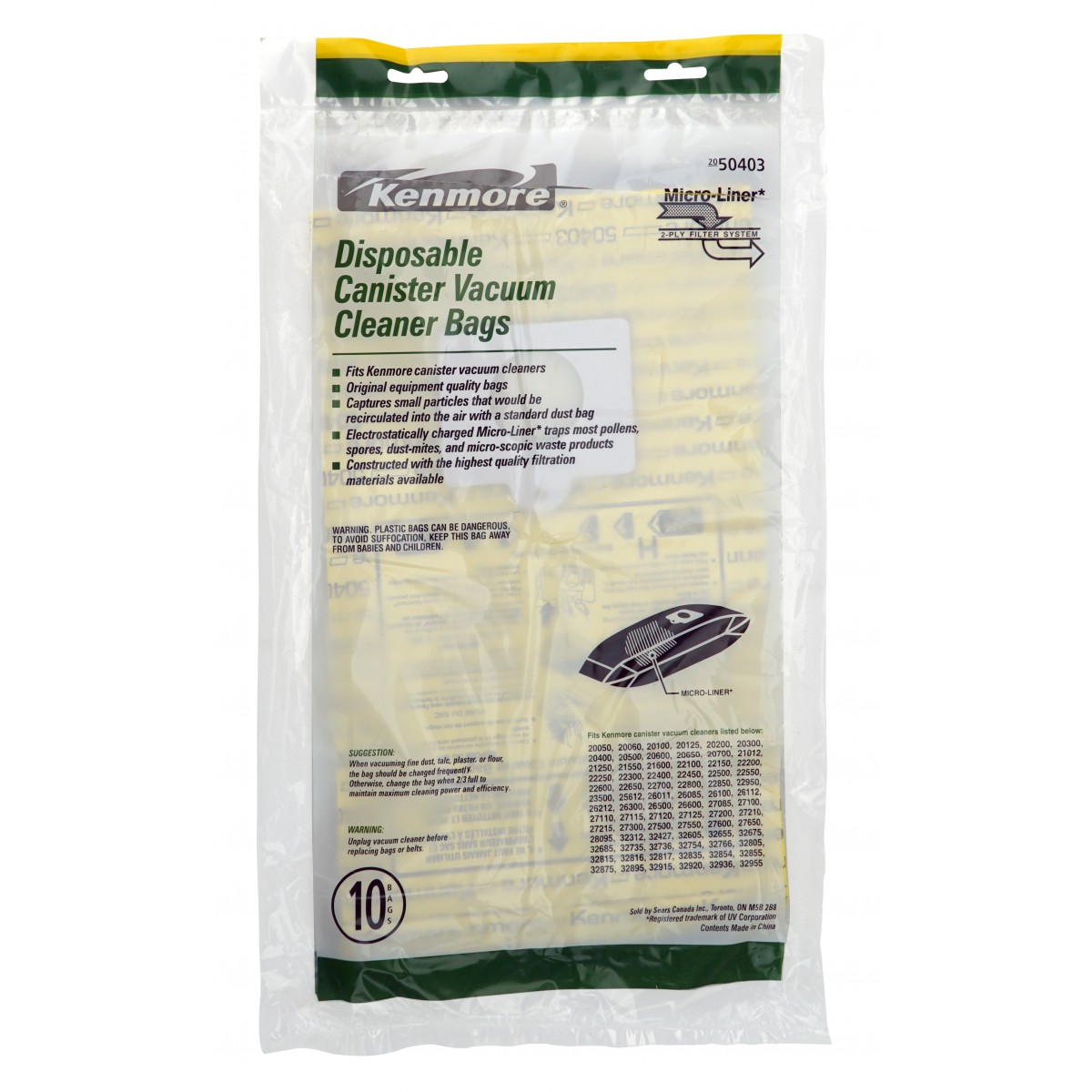 Buy Kenmore 5041 Vacuum Cleaner Bags 3pk from Canada at McHardyVaccom