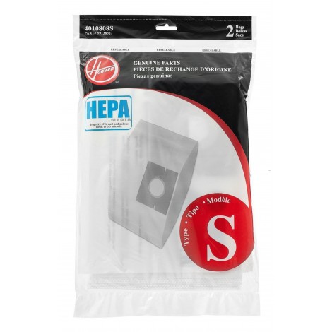 Sac microfiltre HEPA pour aspirateur Hoover type S - paquet de 2 sacs - 59138327