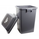 Trash Garbage Can Bin with Push Down Lid - 16 gal (60 L) - Grey