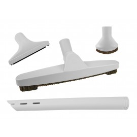 Ensemble de brosses pour aspirateur central - brosse à plancher - brosse à épousseter - brosse pour meubles - outil de coins - gris