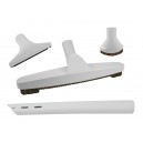 Ensemble de brosses pour aspirateur central - brosse à plancher - brosse à épousseter - brosse pour meubles - outil de coins - gris