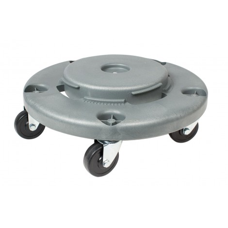 5-Wheel Dolly for Round Garbage Can - Light Grey