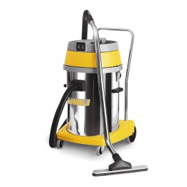 Aspirateur commercial sec et humide - capacité de 56 L (15 gal) - 2 moteurs - cuve en métal sur chariot - boyau de 8'