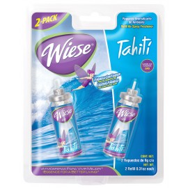 Recharge de rafraichisseur d'air pour mini distributeur - fragrance Tahiti - 2 bouteilles de 9 g (0,31 oz) - Wiese NAEMS03