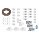 Ensemble d'installation pour aspirateur central - 3 prises en métal finition laiton - avec accessoires