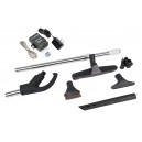 Ensemble pour aspirateur central - poignée avec bouton marche/arrêt et bouton-barrure Hide-A-Hose - brosse à plancher de 30,5 cm (12") -  brosse à épousseter et pour meubles - outil de coins - support à outils - manchon télescopique - noir - HHKITEZ24BK