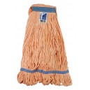Synthetic Mop Replacement Head - with Narrow Strips and Looped End- 16 oz (450 g) - Orange