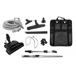 Central Vacuum Kit - 40 ft (12 m) Electrical Hose with On/Off Switch - 110V - Electrical Brush - Multiple Brushes Set