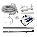Ensemble d'accessoires pour aspirateur central - boyau électrique de 15 m (50') avec interrupteur marche/arrêt - balai électrique - brosses multiples