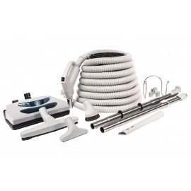 Ensemble d'accessoires pour aspirateur central - boyau électrique de 12 m (40') avec interrupteur marche/arrêt - balai électrique - brosses multiples