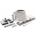Ensemble d'accessoires pour aspirateur central - boyau électrique de 12 m (40') avec interrupteur marche/arrêt - balai électrique - brosses multiples