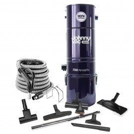 Ensemble d'aspirateur central - Boyau 35' (10 m) avec interrupteur marche/arrêt - Balai à air et brosse à plancher 12" (30 cm) - Mini balai à air et outils multiples - noirs - Manchon télescopique