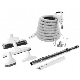 Ensemble pour aspirateur central - boyau 9 m (30') avec interrupteur marche/arrêt - brosse à air - brosses multiples