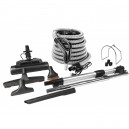 Ensemble pour aspirateur central - boyau électrique 9 m (30') avec interrupteur marche/arrêt - balai électrique - brosses multiples - supports pour boyau et outils