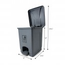 Poubelle avec couvercle et pédale - 15 L - grise