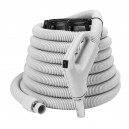 Ensemble pour aspirateur central - boyau 14 m (45') poignée pompe à gaz et interrupteur marche/arrêt - balai à air Wessel-Werk - brosses multiples