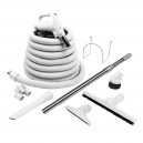 Ensemble pour aspirateur central - boyau 9 m (30') avec poignée pompe à gaz et interrupteur marche/arrêt - brosses multiples