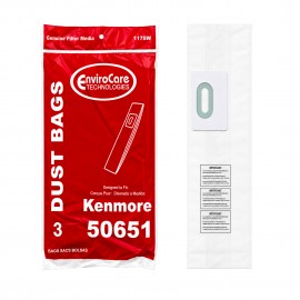 Sac en papier pour aspirateur Kenmore 50651 - paquet de 3 sacs - Envirocare 117SW