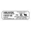 Tangential Vacuum Motor - 5.7" dia - 2 Fans - 24 Volts - 16.2 A - 390 W - 91 Airwatts - 45.8" Water Lift - 67.8 CFM - Epoxy Paint - Lamb / Ametek 116157-00 (B)