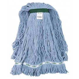 Synthetic String Mop Replacement Head - Extra Large (32 oz/ 907 g) - with Narrow Strips and Looped End - Blue - Globe 3832