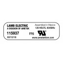 Tangential Vacuum Motor - 7.2" dia - 2 Fans - 120 V - 12.7 A - 1405 W - 392 Airwatts - 110.1" Water Lift - 105.4 CFM - Epoxy Paint - Lamb / Ametek 115937 (S)