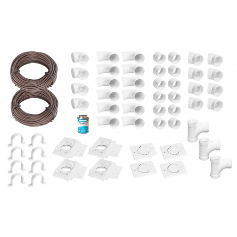 Installation Kit for Central Vacuum - 4 Inlets - with Accessories