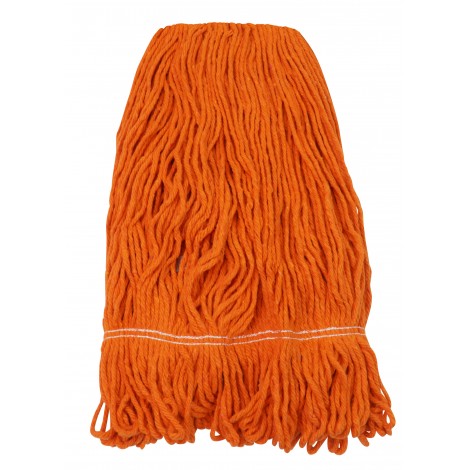 Synthetic String Mop Replacement Head - Large (24 oz / 680 g) - Orange - Globe 3092O