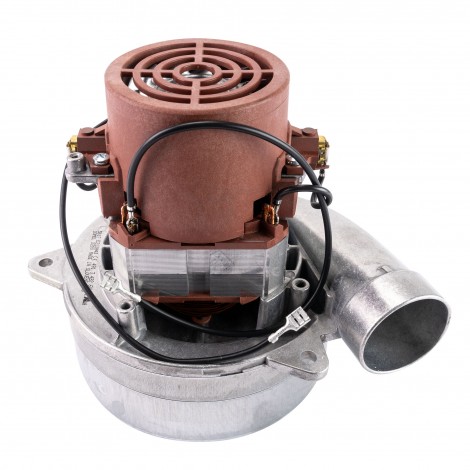 Tangential Vacuum Motor - 5.7" dia -  2 Fans - 120 V - 8 A - 800 W - 275 Airwatts - 81" Water Lift - 89" CFM - Domel  491.3.422