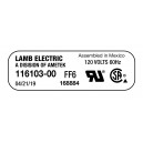 Tangential Vacuum Motor - 7.2" dia - 3 Fans - 120 V - 13.8 A - 1544 W - 403 Airwatts - 134" Water Lift - 92.1 CFM - Epoxy Paint - Lamb / Ametek 116103-00 / 116119 (B)