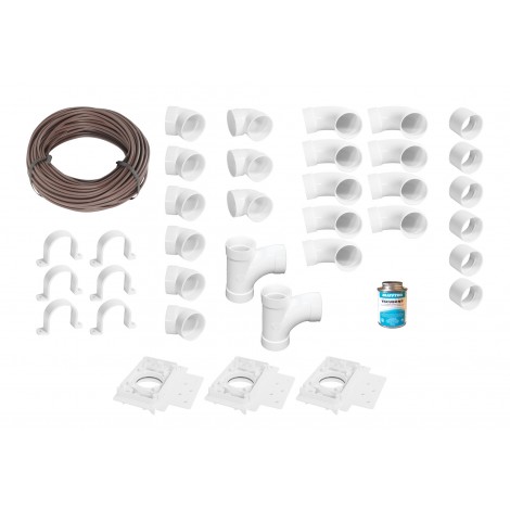 Installation Kit for Central Vacuum - 3 Inlets - with Accessories