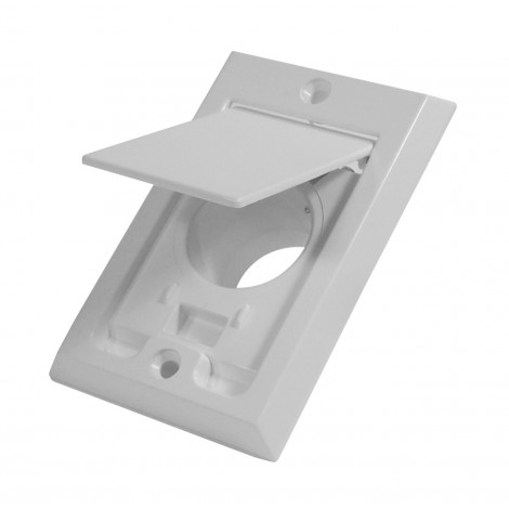 Standard Fitting Inlet Valve - Square Door - for Central Vacuum Installation - White - Hayden 791700W