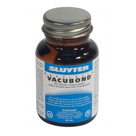 Colle à solvent pour le pvc - 60 ml - transparent - pour les tuyaux et raccords des aspirateurs centraux - Sluyter 10340