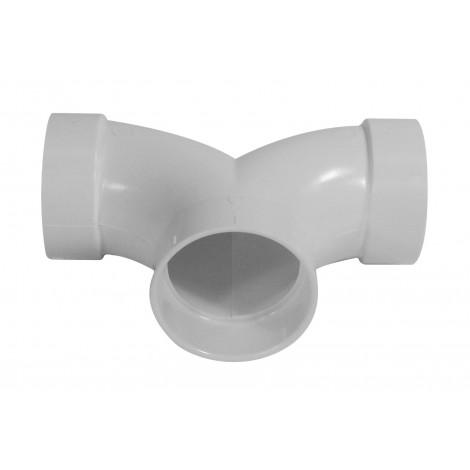Small Elbow "T" Shape - for Central Vacuum Installation - White - Plastiflex 765515W