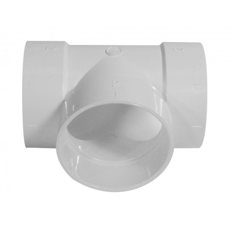 Small Elbow "T" Shape - for Central Vacuum Installation - White - Plastiflex SV8068