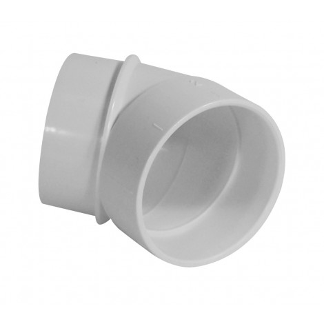 45° Elbow M/F - Fitting for Central Vac Installation - White - Hayden 765518W