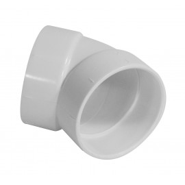 45° Elbow - "L" Fitting - for Central Vacuum Installation - White -  - Plastiflex SV8056