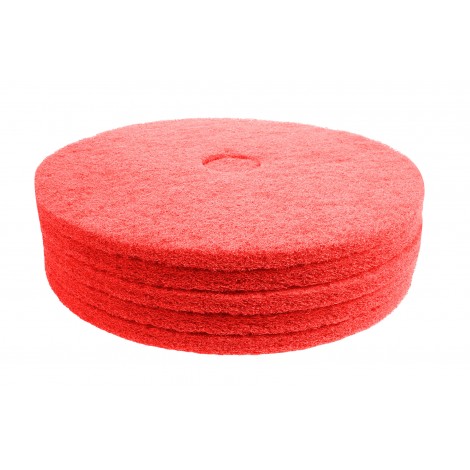 Floor Machine Pads - Super Polish - Spray Buff - 20" (50.9 cm) - Red - Box of 5 - 66261054279