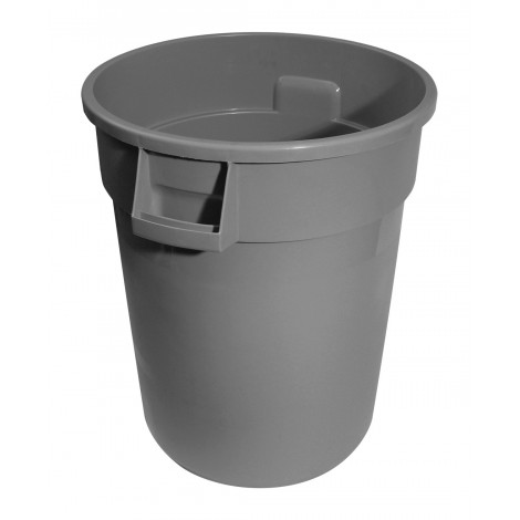 Round Trash Garbage Can Bin - 44 gal  (167 L) - Grey