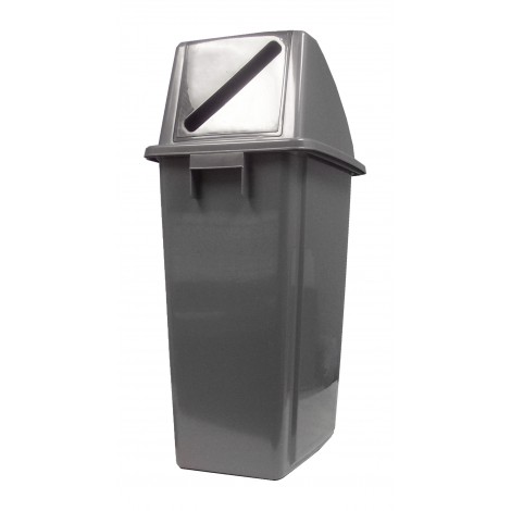 Poubelle pour recyclage du papier - couvercle avec fente - 16 gal (60L) - BIN60PF - grise