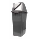 Poubelle pour recyclage du papier - couvercle avec fente - 16 gal (60L) - BIN60PF - grise