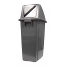 Trash Garbage Can Bin for Recycling - Slot Cover - 16 gal (60 L) - BIN60PF - Grey