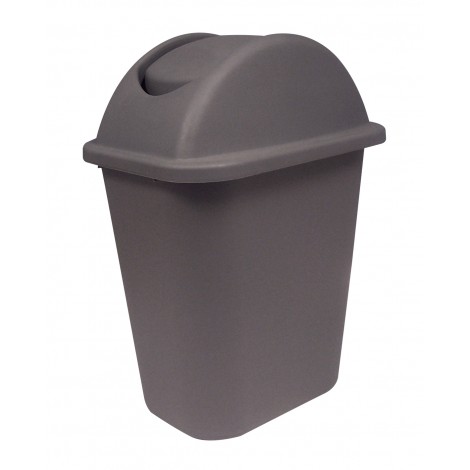 Trash Garbage Can Bin with Swing Lid - 6.3 gal (24L) - Brown