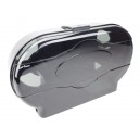 Double Universal Bathroom Tissue Dispenser - Standard Roll - Clear Black