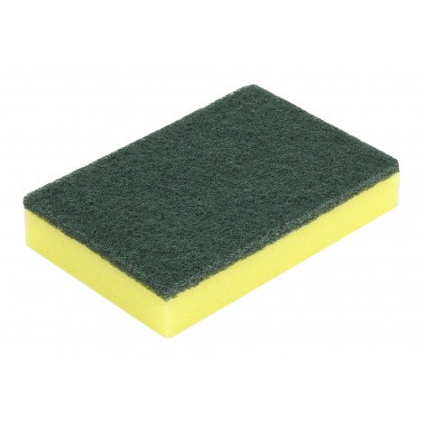 Scouring Sponge - 4'' X 6'' (10.2 cm x 15.2 cm) - Green and Yellow
