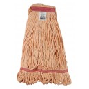 Synthetic String Mop Replacement Head - Medium (20 oz / 567 g) - with Narrow Strips and Looped End - Orange 