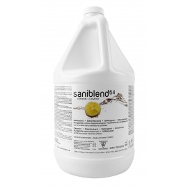 Nettoyant - désodorisant - désinfectant - concentré - citron - Saniblend  - 4 L (1,06 gal) - Safeblend S64LGW4 - désinfectant à utiliser contre le coronavirus (COVID-19) DINn. 02344912